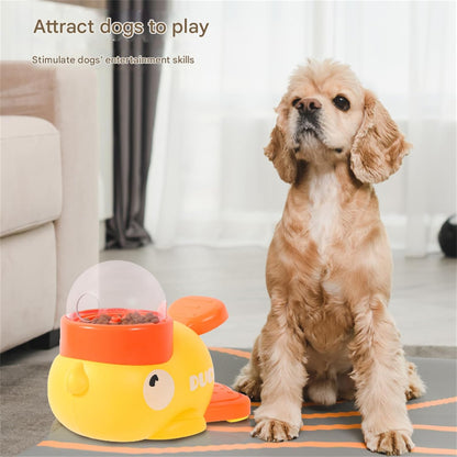 Duck Cat Treat Dispenser, Little Yellow Duck Cat Toy Treat Feeder, YellowDuck Cat Feeder Toy, Ducks Puzzle Feeder for Cats, 2-in-1 Dog Interactive Slow Feeder & Puzzle Toy for Dogs (Yellow)