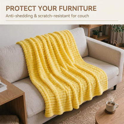 Emotional Support Blanket for Dogs, Yellow Dog Blanket, Calming Security Pet Blanket, Soft Faux Rabbit Fur, Washable Anxiety Relief Dog Blankets for Kennel Sofa (Yellow,27x39in)