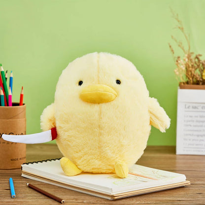 Cute Duck Plush with Knife Duckling Stuffed Animal Plush Toy Duckie Throw Pillow Plushies Doll Toys Gift for Boys Girls Adults (Yellow, 11.8 inch)