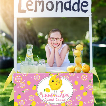 24" x 118" Lemonade Tablecloth for Lemonade Stand Supplies Lemon Table Cover for Kids Lemon Party Supplies Summer Beach Picnic Birthday Party Decorations(Pink)