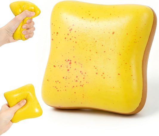 Bread Squishy Toy, Slow Rising Bread Squishy, Cute Food Fidget Toy, Sensory Squeeze Toy for Kids and Adults, Realistic Butter-Scented Bread Squishies, Fun Desk Toy & Party Favor Gift (Yellow)