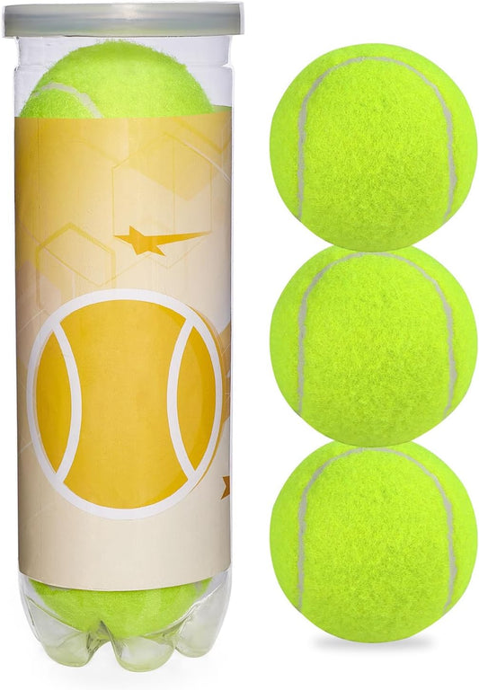 Tennis Balls 3/4 Pack – High Elasticity Training & Practice Balls for Beginners, Durable High-Visibility Colored Balls for Dog Exercise, Ideal for Hard, Clay & Grass Courts