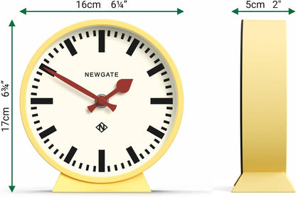 ® M Mantel Railway Desk Clock | Modern Round Station Clock Design | Yellow | Contemporary Style for Desk, Table, Shelf or Bedside