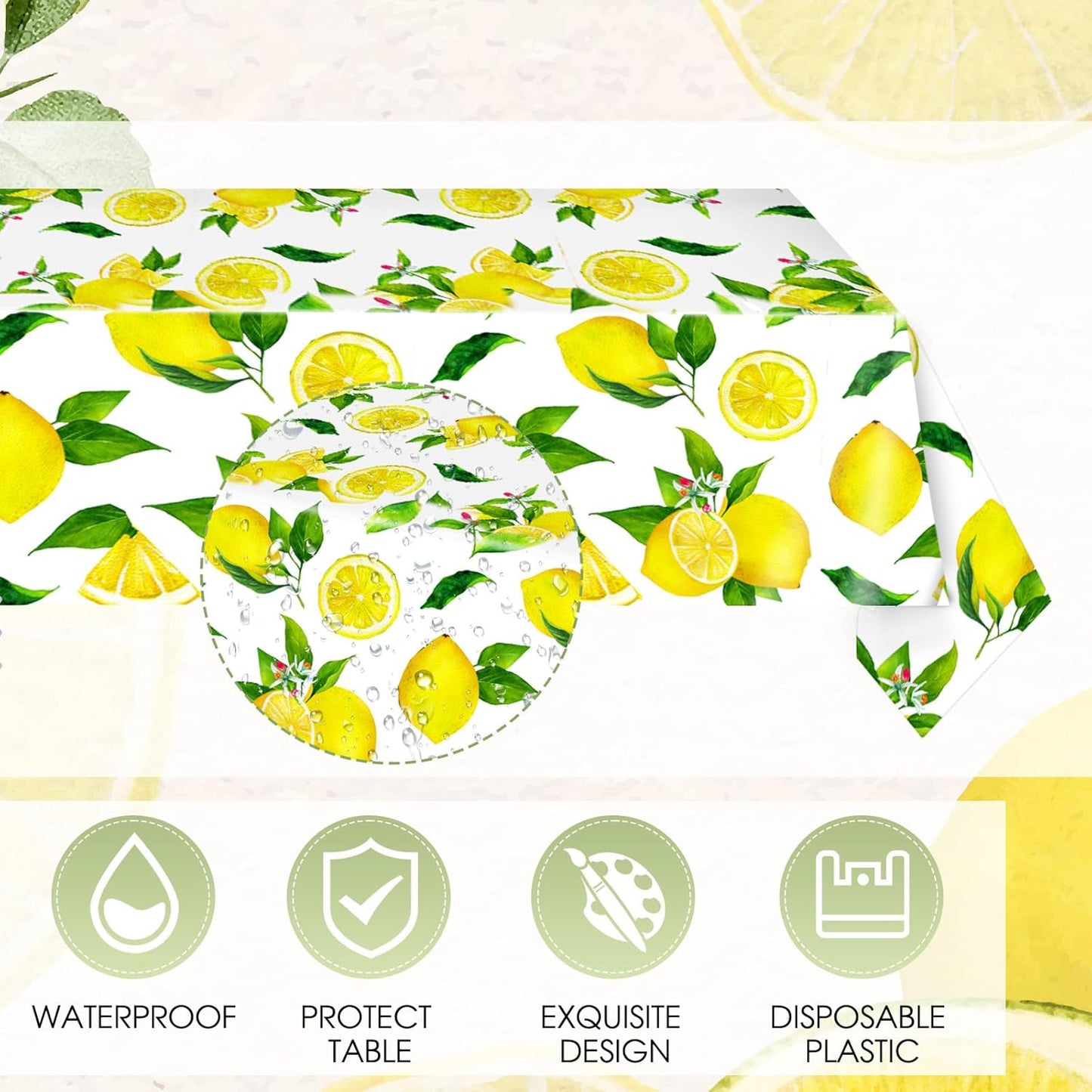 Lemon Party Decorations,41Pcs Lemon Plates and Napkins Disposable Lemonade Table Cover Yellow Lemon Table Decorations for Fruit Theme Birthday Party Wedding Shower Summer Party Supplies
