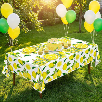Lemon Party Decorations,41Pcs Lemon Plates and Napkins Disposable Lemonade Table Cover Yellow Lemon Table Decorations for Fruit Theme Birthday Party Wedding Shower Summer Party Supplies