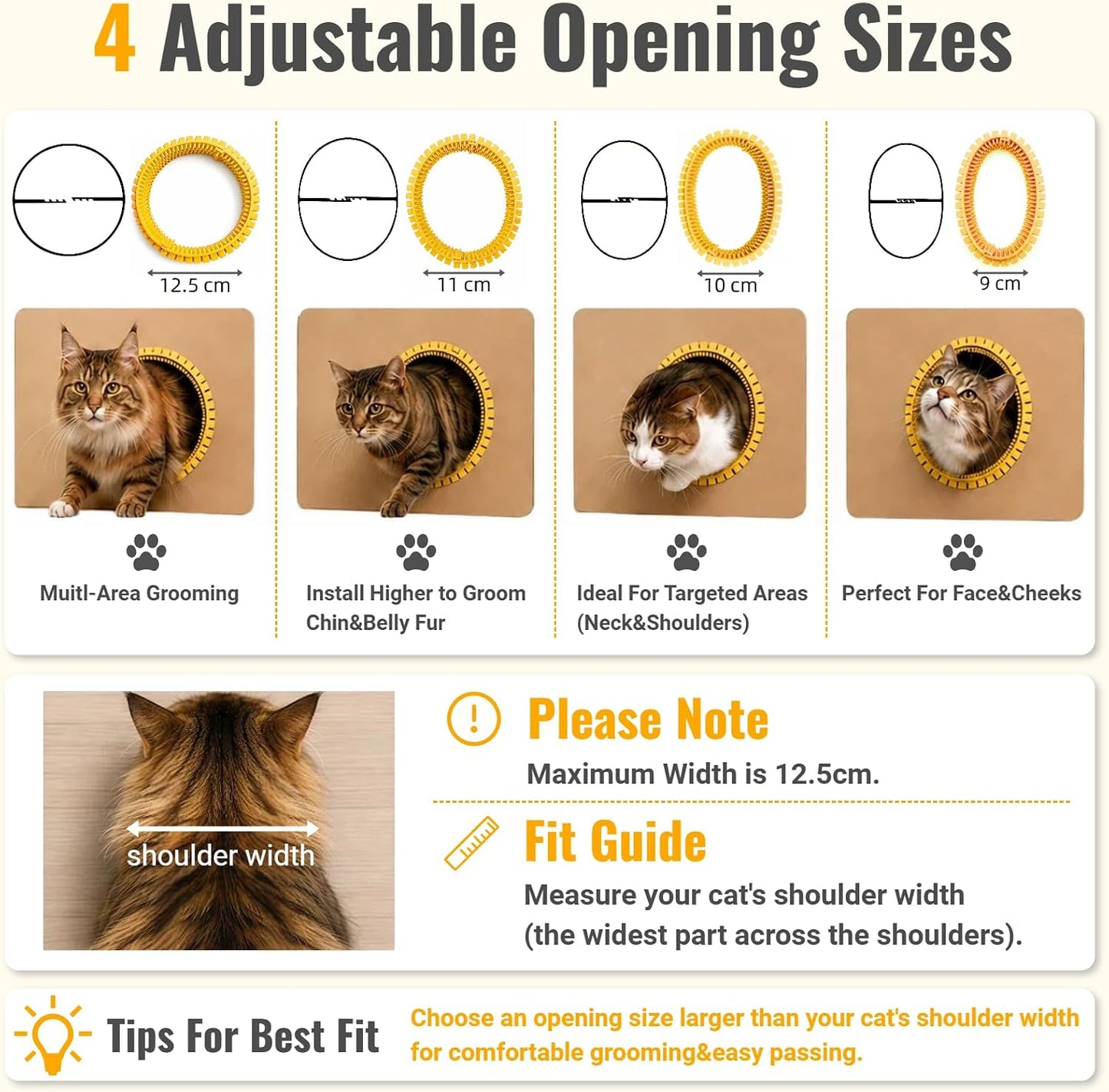 Cat Self Groomer Arch for Cardboard Boxes (Pink+Yellow | Start Kit) | Cat Brushes Tunnel& Massage Comb For Indoor Cats, Interactive Self Grooming Tool Brushes, For Cat Hideouts & Enrichment Play