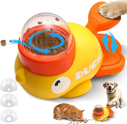 Small Cat Toy Dog Interactive Treat Dispenser Toy, Food Puzzle Slow Feeder for Small and Medium Dogs (Yellow)