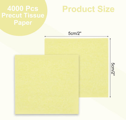 4000 Pcs 2 Inch Tissue Paper Squares, Yellow Tissue Squares Table Confetti Colorful Tissue Paper Bulk, [for DIY Projects, Art Supplies, Scrapbooking,Valentine's Day]