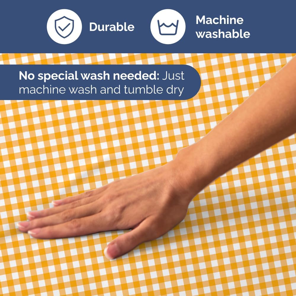 Yellow Gingham Sheets - 1 Flat & 1 Fitted Sheet & 2 Pillowcases w/ Deep Pockets - Grid, Plaid, Checkered Pattern Bed Set - Comfy, Wrinkle & Fade Resistant - Ultra-Soft, Breathable & Cooling -King Size