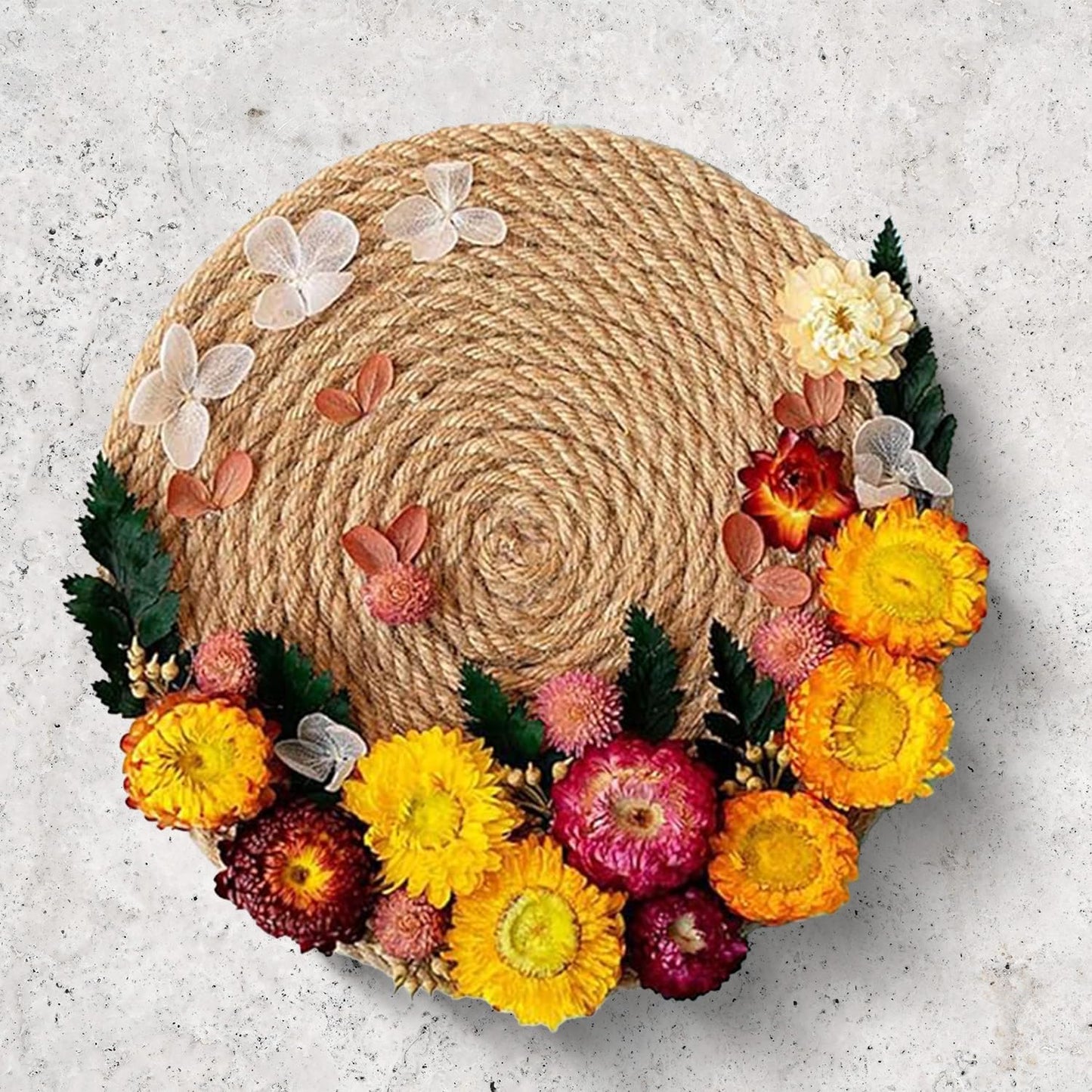 Real Dried Flowers, Natural Dry Flowers,Mixed Natural Pressed Dried Flowers,Real Dry Florals for Resin Crafts, Candle Making, DIY Art Projects (Orange)