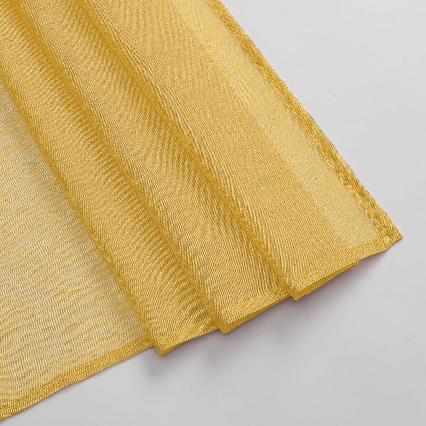Amber Yellow Sheer Curtains Sheer Curtains Scarf Home Decoration - Semi Voile Scarf Valance for Wedding (1 Pack,W 52 x L 144 Inch)