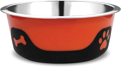Thermocool Insulated Stainless Steel Pet Bowl - 8 Oz (X-Small) Non-Slip Feeding Dish Reduces Sliding & Spills, Keeps Water Cold & Food Warm, Dishwasher Safe (Orange)