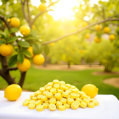 200Pcs Yellow Lemon Polymer Clay Beads Fruit Charm Beads Flat Spacer Beads Jewelry Making Supplies for Necklace Earring Bracelet Making Lemon, Decorations (10mm)