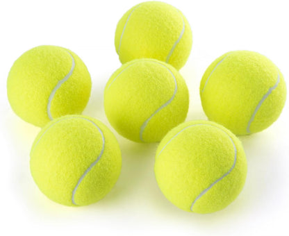 6-Pack Tennis Balls for Beginner Training Practice- Bulk Dog Balls for Fetch Chew Toys(Neon Yellow)