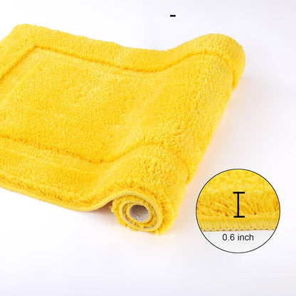 Super Soft Fluffy Bathroom Rugs 16x24 inch Non Slip Washable Bath Rugs Absorbent Bath Mats for Bathroom Floor Tub Shower Vanity Sink, Yellow 1'4" x 2'