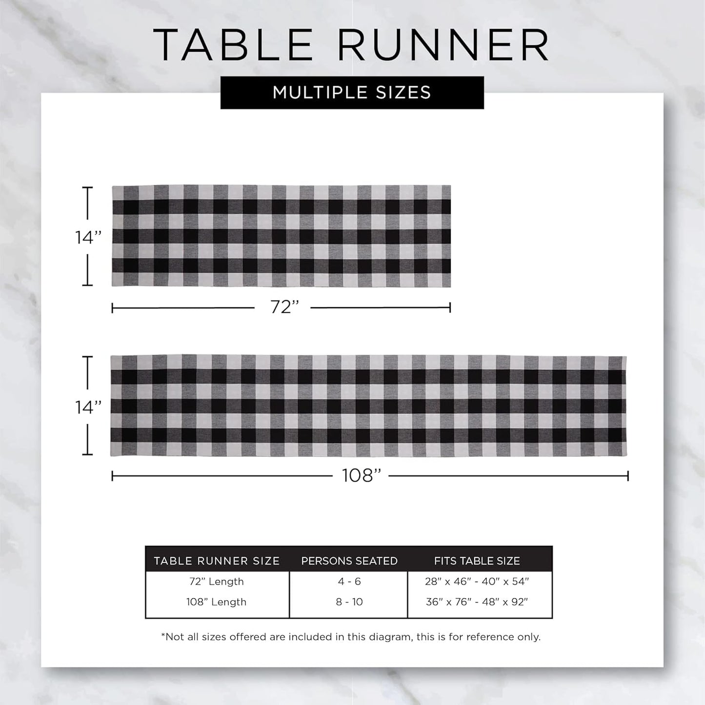 Lemon Bliss Plaid Cotton Tabletop Collection, Table Runner, 14x108