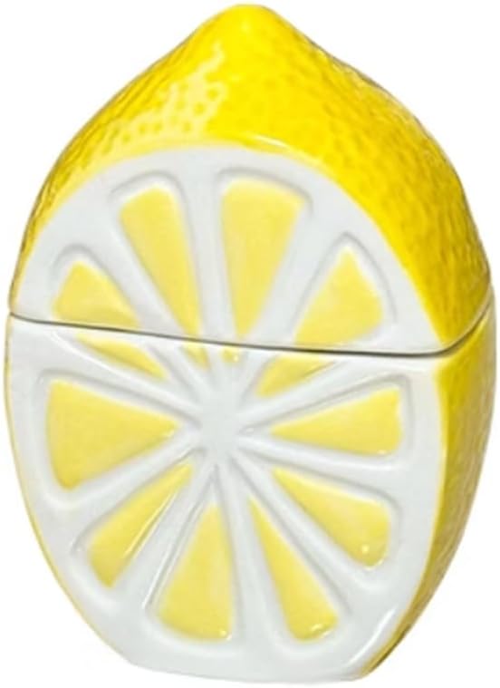Toothpick Holder Lemon Ceramic Organizer Toothpick Box Cotton Swab Storage Tube
