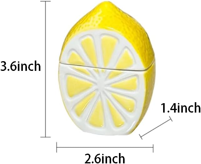 Toothpick Holder Lemon Ceramic Organizer Toothpick Box Cotton Swab Storage Tube