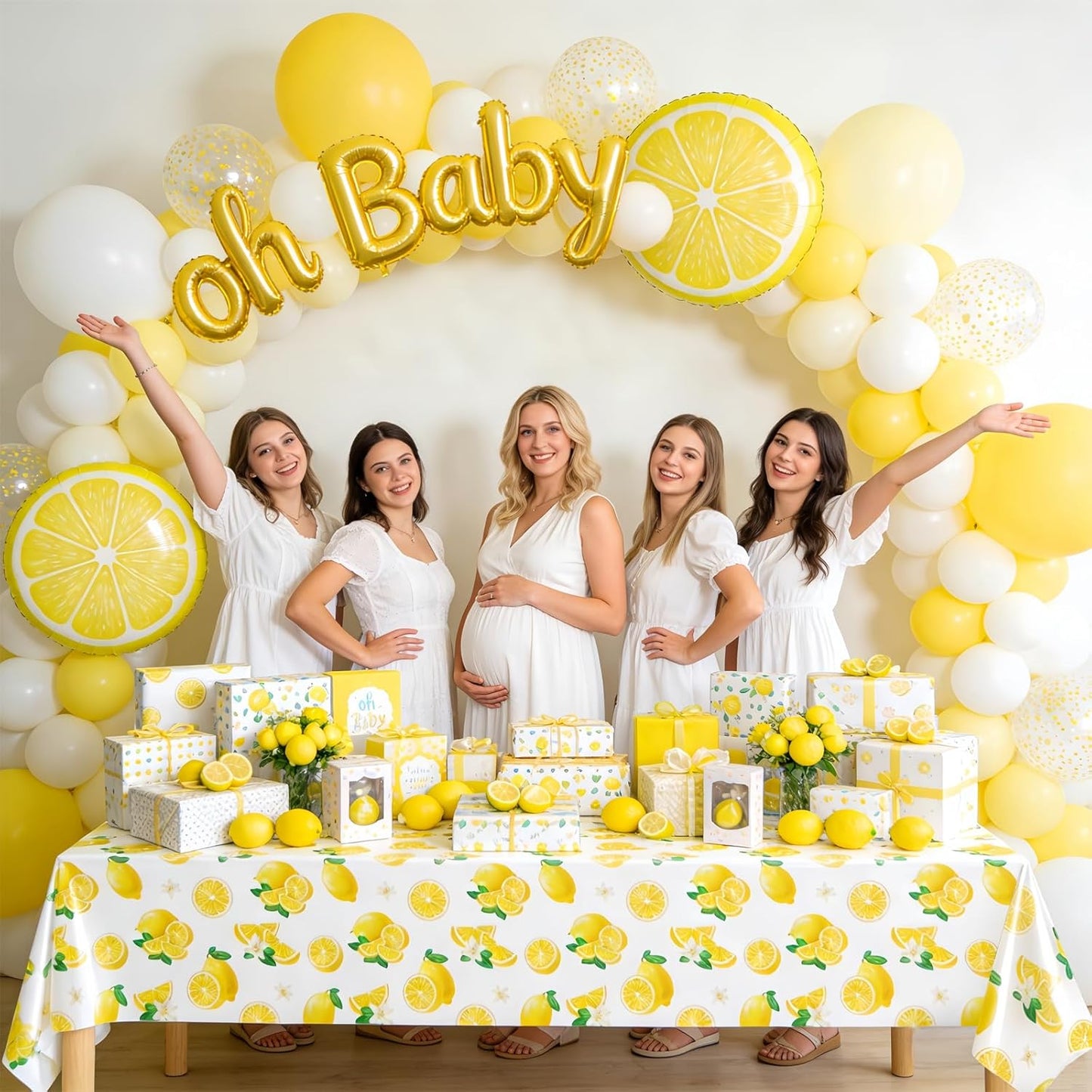 Lemon Tablecloth (3 Packs), 108x54 inches Lemons Summer Party Table Cover Rectangle Disposable Lemonade Table Cover for Lemonade Theme Birthday Wedding Shower Supplies Lemon Party Decorations