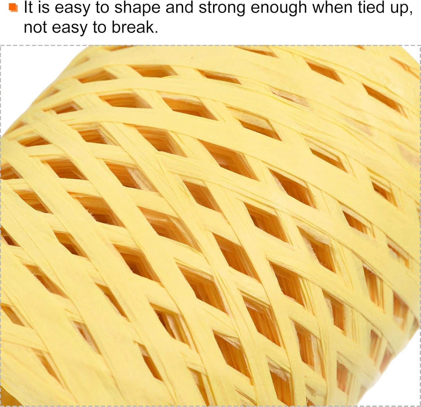 Raffia Paper Craft Rope Ribbon Packing Paper Twine 219 Yards Handmade Light Yellow for DIY Decoration Gift Packaging
