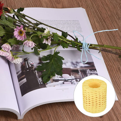 Raffia Paper Craft Rope Ribbon Packing Paper Twine 219 Yards Handmade Light Yellow for DIY Decoration Gift Packaging