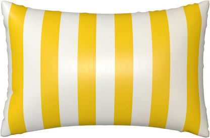 Satin Pillowcase for Hair and Skin, Ultra Soft Silk Pillow Case 20"X 30" with Hidden Zipper Cooling Smooth Satin Pillow Cases Lemon Yellow Stripes Pillow Cover, Gift for Women Men