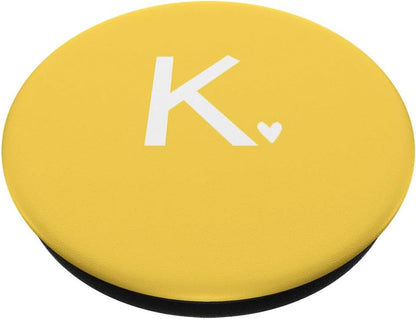 Letter K Cute Initial K Mustard Yellow Gift PopSockets PopGrip: Swappable Grip for Phones & Tablets