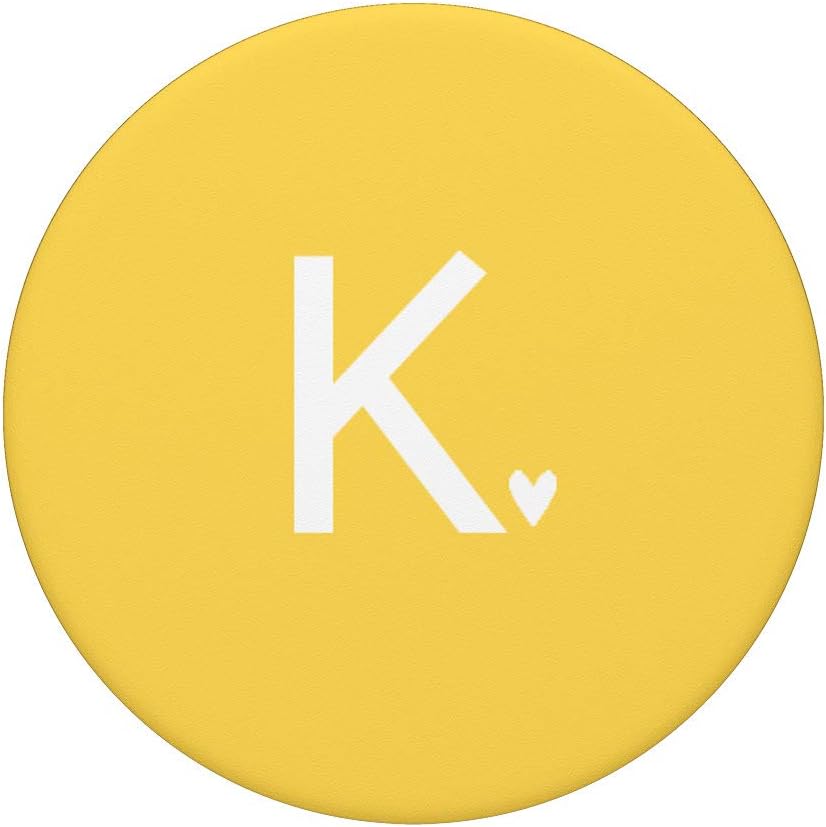 Letter K Cute Initial K Mustard Yellow Gift PopSockets PopGrip: Swappable Grip for Phones & Tablets