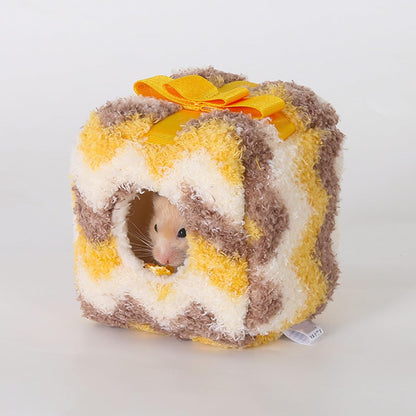 Winter Warm Hamster Bed, Habitat Plush Bedding,Soft Warm Shelter Nest for Small Pet, Easy to Animal Cage Accessory, Animal Nest