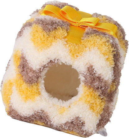 Winter Warm Hamster Bed, Habitat Plush Bedding,Soft Warm Shelter Nest for Small Pet, Easy to Animal Cage Accessory, Animal Nest