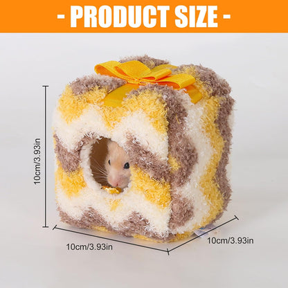 Winter Warm Hamster Bed, Habitat Plush Bedding,Soft Warm Shelter Nest for Small Pet, Easy to Animal Cage Accessory, Animal Nest