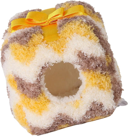 Winter Warm Hamster Bed, Habitat Plush Bedding,Soft Warm Shelter Nest for Small Pet, Easy to Animal Cage Accessory, Animal Nest