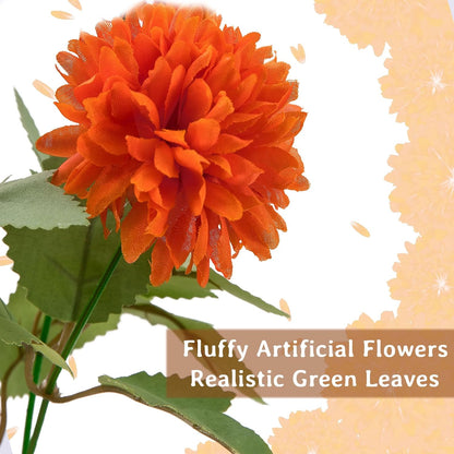 Artificial Marigold Flowers, 4 Pack 12 Inch Silk Marigold Flower Heads Bouquet for Day of The Dead Decor Diwali Halloween Decoration Dia De Los Muertos Home Decoration, Yellow