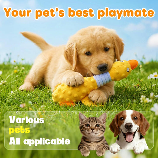 2026 New Duck Dog Toys Calming Toy for Dogs,Dog Toys for Aggressive Chewers, Indestructible Toy with Built-in Squeaker for Boredom Relief, Yellow Duck Dog Plush for Dogs