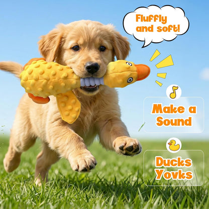 2026 New Duck Dog Toys Calming Toy for Dogs,Dog Toys for Aggressive Chewers, Indestructible Toy with Built-in Squeaker for Boredom Relief, Yellow Duck Dog Plush for Dogs