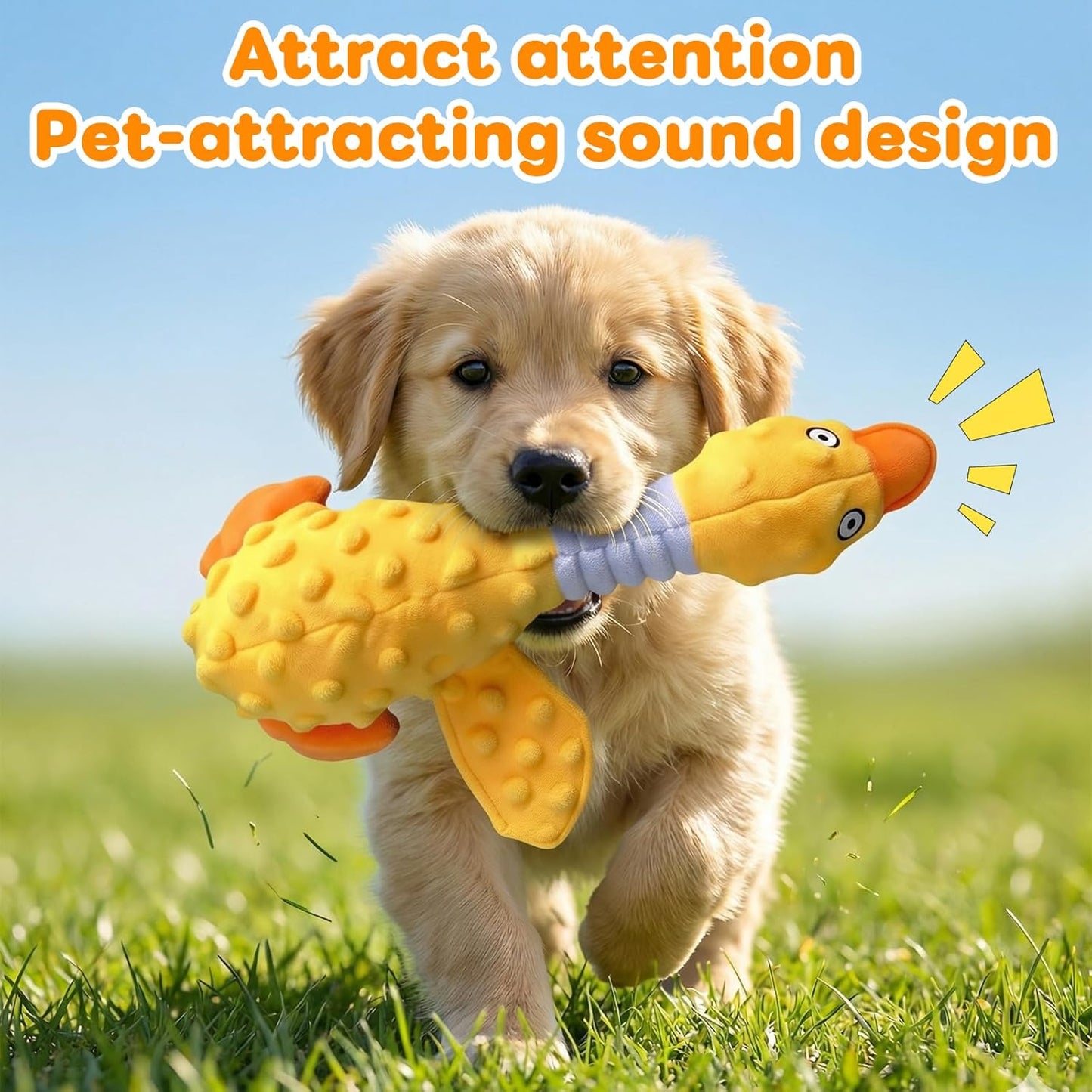 2026 New Duck Dog Toys Calming Toy for Dogs,Dog Toys for Aggressive Chewers, Indestructible Toy with Built-in Squeaker for Boredom Relief, Yellow Duck Dog Plush for Dogs