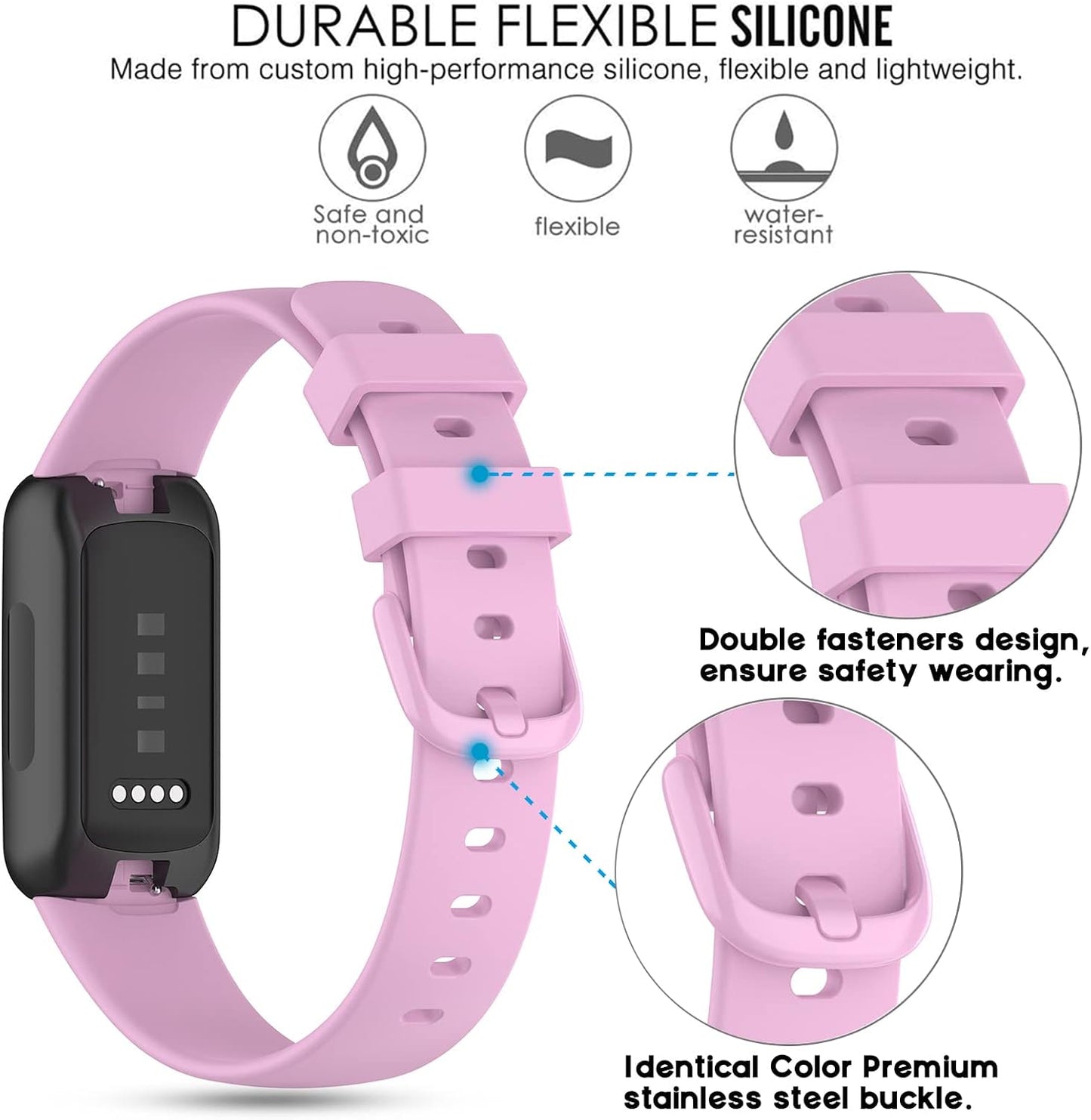 Bands Compatible with Fitbit Inspire 3 Smart Watch Band Replacement Wristband Strap Bracelet Silicone Accessory for Women Men S/L Size, 3 Pack