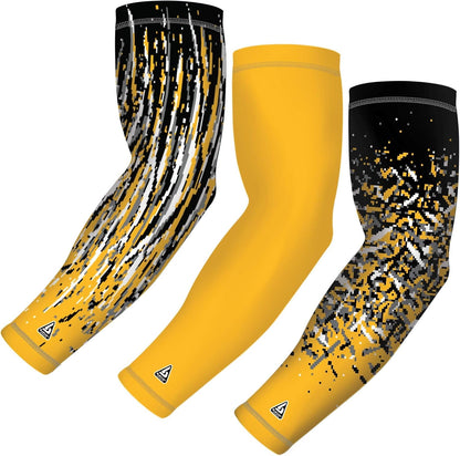 Compression Arm Sleeves | UV Arm Sleeves for Men Women & Youth | Sports Sun Protection Circulation | 3 Count