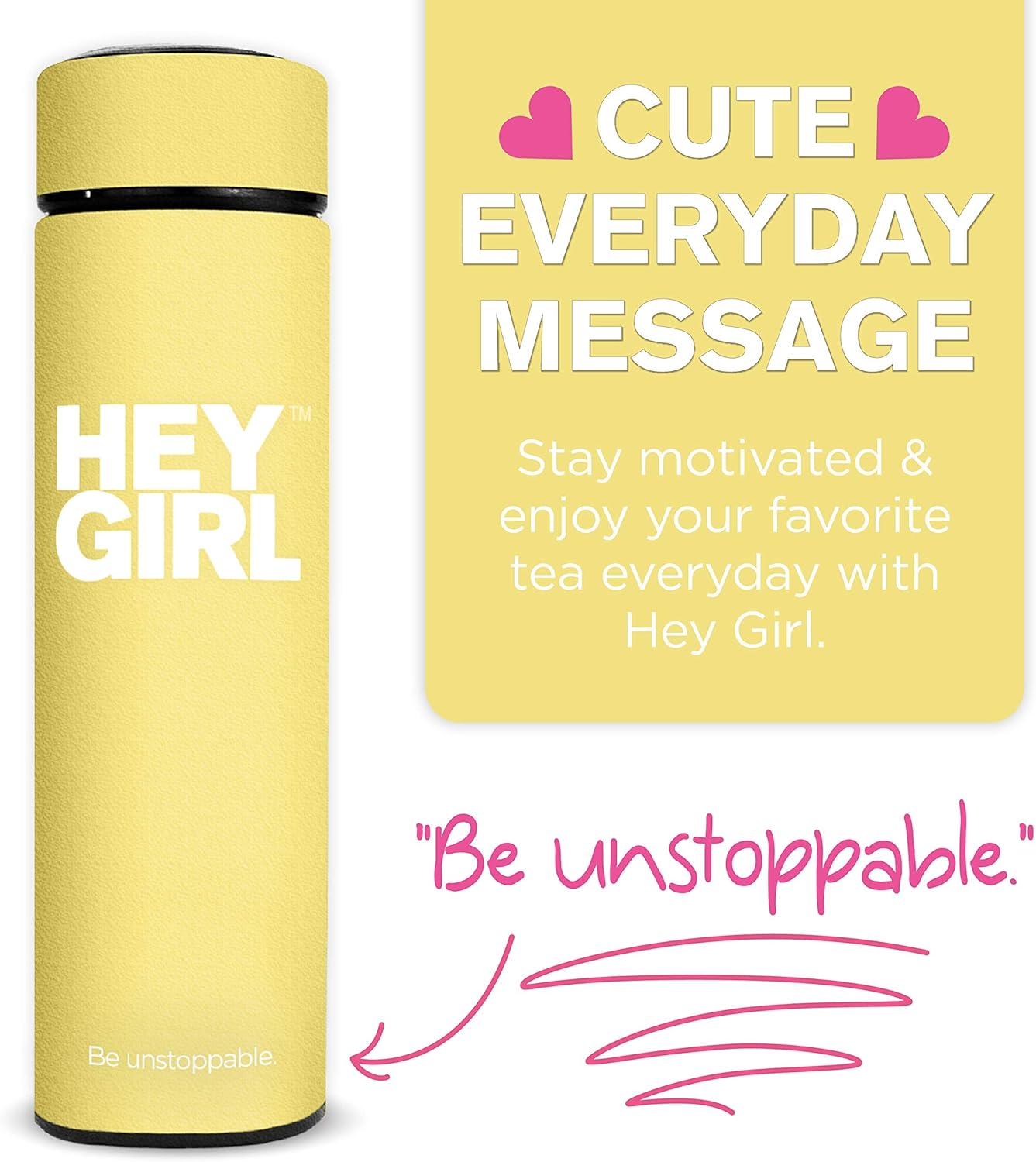 Infuser Bottle 450ml - Insulated Stainless Steel Water Bottle - Tea Tumbler with Tea Diffuser - Portable Travel Mug for Loose Leaf Tea & Infused Water - Tea Lovers Gifts for Women