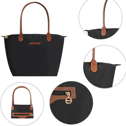 Waterproof Nylon Tote bag for Women Lightweight Designer Handbag with Zipper Stylish and Durable Purse