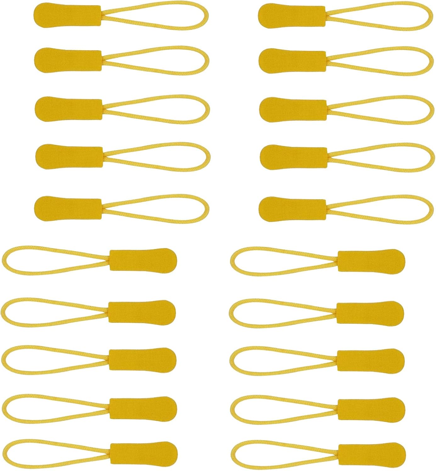 20PCS Zipper Pulls Replacement Zipper Tabs, Yellow