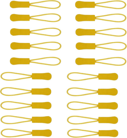 20PCS Zipper Pulls Replacement Zipper Tabs, Yellow