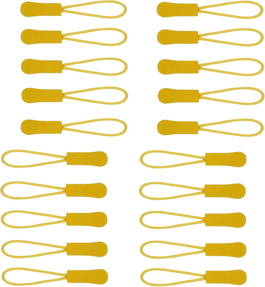 20PCS Zipper Pulls Replacement Zipper Tabs, Yellow