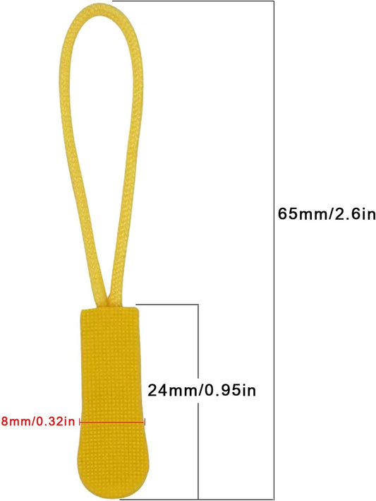20PCS Zipper Pulls Replacement Zipper Tabs, Yellow