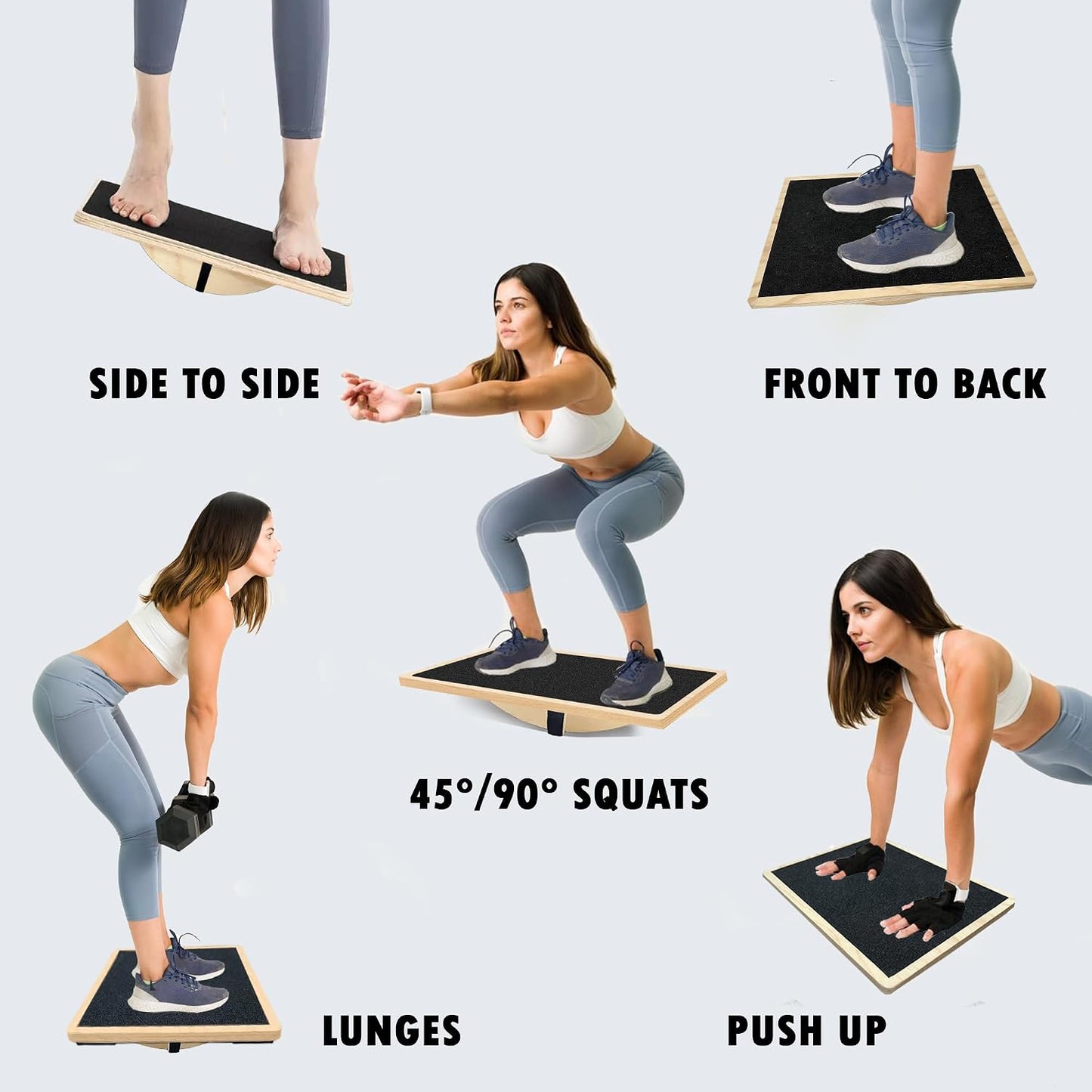 Balance Board Professional Wobble Board for Adults Anti-Slip for Physical Therapy Standing Desk Core Strength Wooden Rocker Board(350LBS)