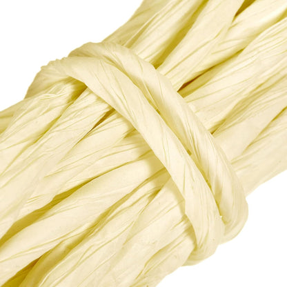 Raffia Paper Craft Rope Packing 16.4 Yards Handmade Twisted Paper Craft String/Cord for DIY Decoration Gift Packaging Light Yellow