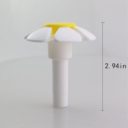 Replacement Pet Water Bottle Nozzle 3.74 Inch Yellow Flower Cat Waterer Automatic Drinking Fountain Accessories