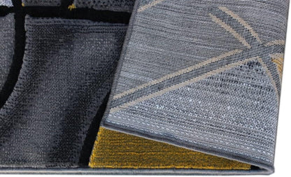 YHSF Modern Contemporary Area Rug for Living Room, Bedroom, and Office – Elegant Thick Carpet for Dining Room, Kitchen, & Hallways – Washable - Home Decor - Water Repellent - Yellow (5x7 Feet)