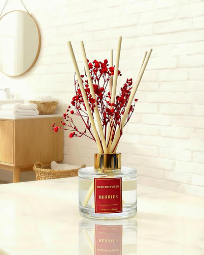 Reed Diffuser Set-Lemon Verbena Scent 3.38 fl oz,Scent Long | Fragrance Oil Diffuser with 6 Reed Sticks,Home & Bedroom Bathroom office Decor,(100ml),pretty appearance