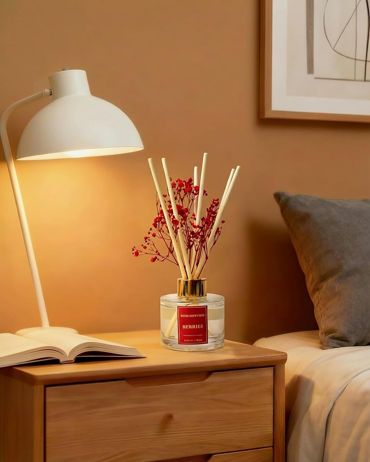 Reed Diffuser Set-Lemon Verbena Scent 3.38 fl oz,Scent Long | Fragrance Oil Diffuser with 6 Reed Sticks,Home & Bedroom Bathroom office Decor,(100ml),pretty appearance